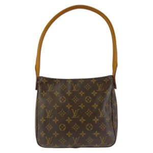 LOUIS VUITTON Shoulder Bag M51146 PVC Brown Gold Metal Shoulder Bag Monogram LoopingMM Women Used | AlmaBagz
