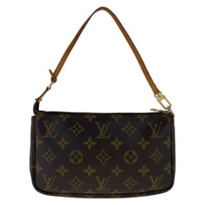 LOUIS VUITTON Handbag M51980 PVC Brown Gold Metal Monogram Pochette Accessoires | AlmaBagz