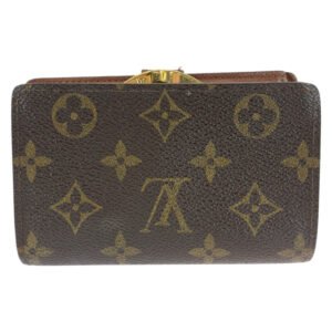 LOUIS VUITTON Bifold Wallet M61674 PVC Brown Gold Metal Purse Folding Wallet Compact Wallet Monogram Portefeuille Viennoiserie Women Used | AlmaBagz