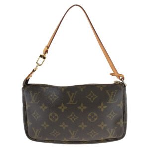 LOUIS VUITTON Handbag M40712 PVC Brown Gold Metal Handbag accessory pouch Monogram Accesspo Women Used | AlmaBagz