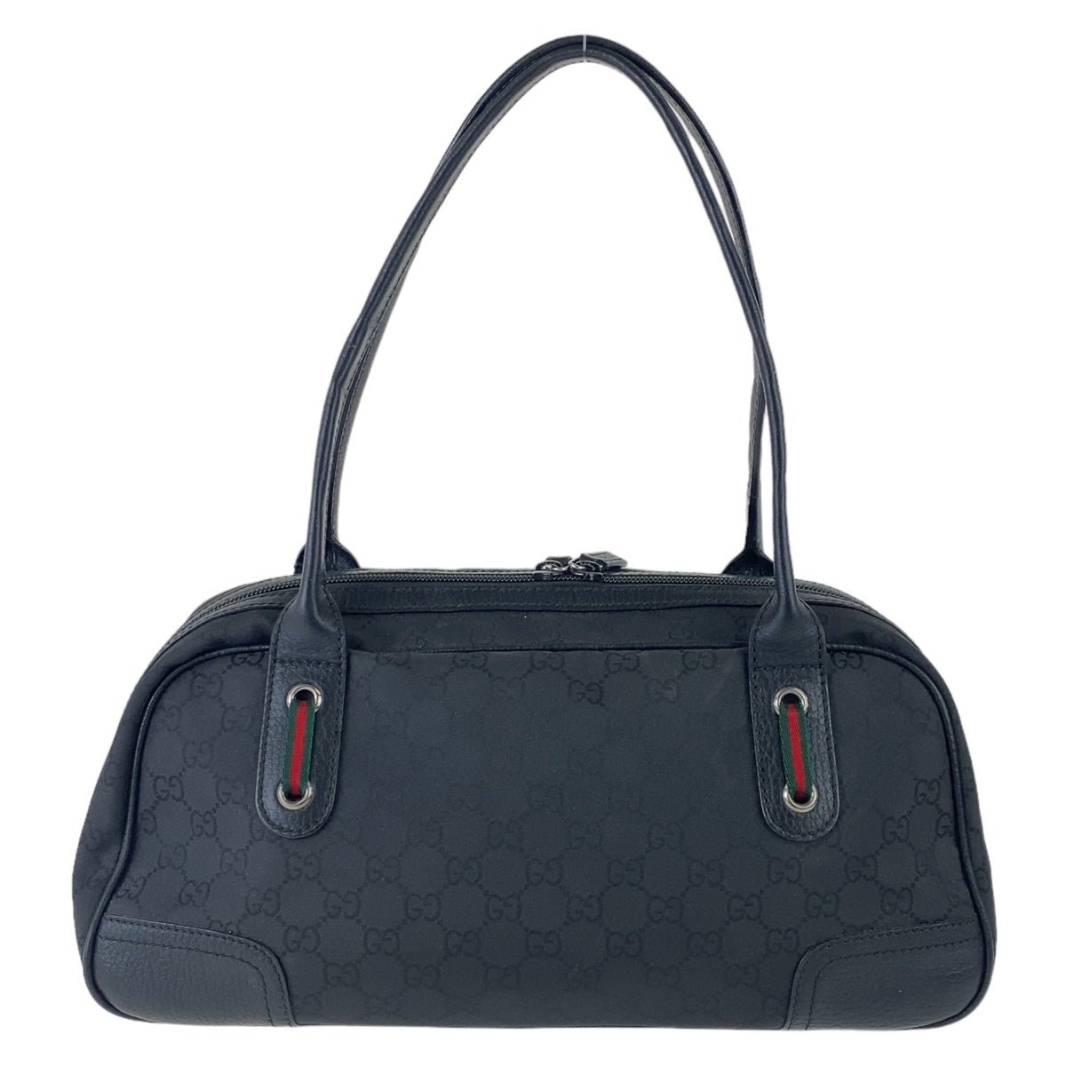 GUCCI Shoulder Bag 293594 Nylon, Leather Black Silver Metal Shoulder Bag handbag Sherry line Women Used | AlmaBagz
