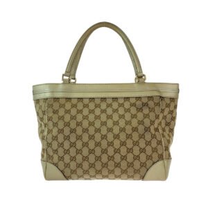 GUCCI Tote Bag 257061 GG canvas, leather Beige Gold GoldMetal Tote Bag Shoulder Bag Mayfair Women Used | AlmaBagz