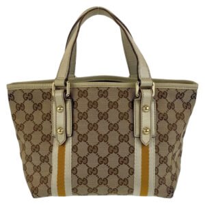 GUCCI Tote Bag 139261 GG canvas Beige Multicolor Gold Metal Tote Bag handbag Sherry Women Used | AlmaBagz