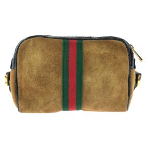GUCCI Shoulder Bag 573321 Suede, Leather Brown Red Green GoldMetal Shoulder Bag pochette Ofidia Women Used | AlmaBagz
