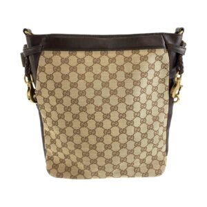 GUCCI Shoulder Bag 109097 GG canvas Brown Gold Metal Crossbody Shoulder Bag Messenger Bag Women Used | AlmaBagz