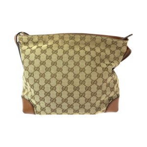 GUCCI Shoulder Bag 337598 GG canvas Brown Silver Metal Shoulder Bag Messenger bag Sherry line Women Used | AlmaBagz