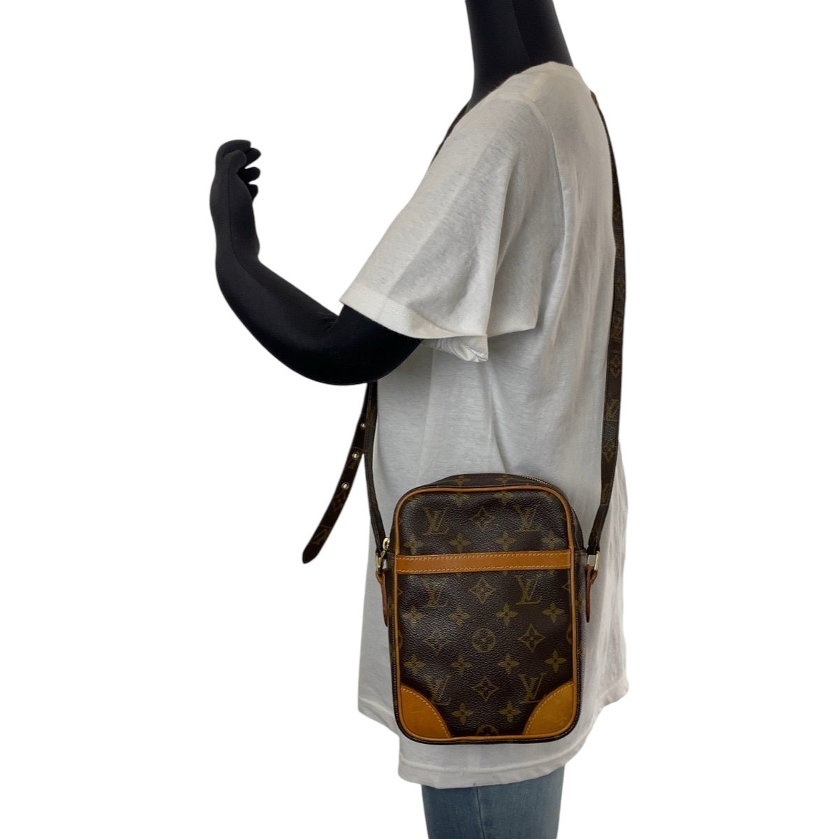 LOUIS VUITTON Shoulder Bag M45266 PVC Brown Gold Metal Shoulder Bag pochette Monogram Danube Women Used | AlmaBagz - Image 4