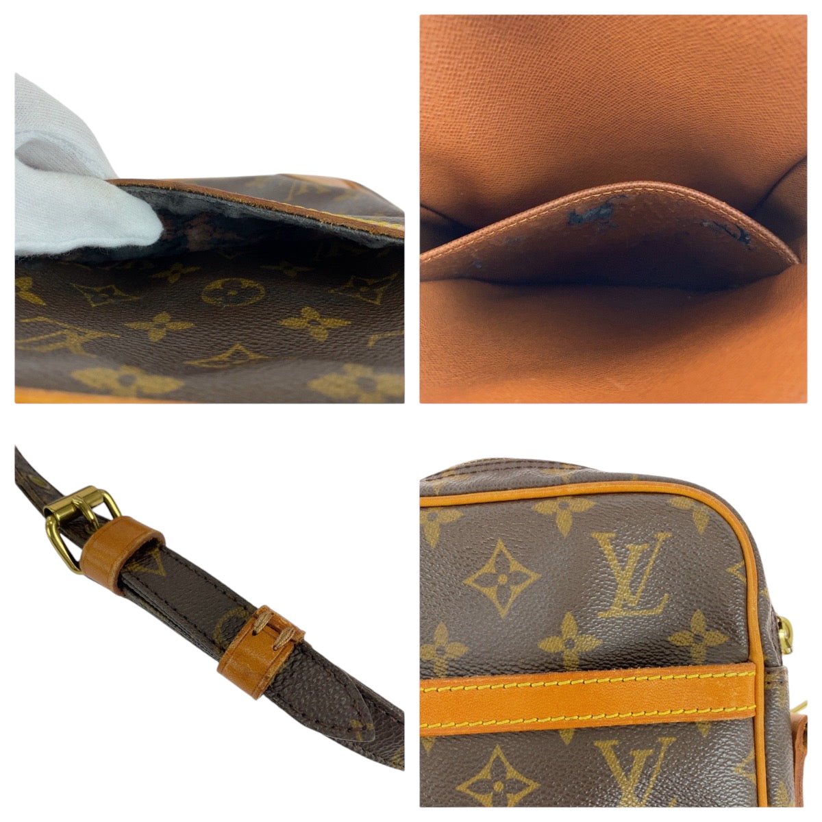 LOUIS VUITTON Shoulder Bag M45266 PVC Brown Gold Metal Shoulder Bag pochette Monogram Danube Women Used | AlmaBagz - Image 7