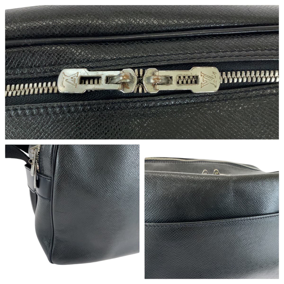 LOUIS VUITTON Shoulder Bag M30152 Taiga Ardoise Black SilverMetal Shoulder Bag Crossbody Taiga reporter mens Used | AlmaBagz - Image 5