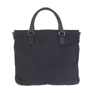 GUCCI Tote Bag 122797 GG canvas, leather Black SilverMetal Tote Bag Shoulder Bag Women Used | AlmaBagz