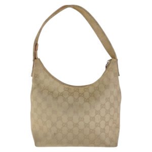 GUCCI Shoulder Bag 001 3386 GG canvas Beige SilverMetal Hobo Shoulder Bag one belt Women Used | AlmaBagz