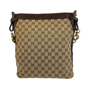 GUCCI Shoulder Bag 109097 GG canvas, leather Brown Beige Gold Metal Crossbody Shoulder Bag Messenger Bag Women Used | AlmaBagz