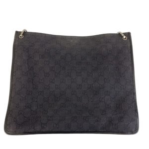 GUCCI Shoulder Bag 90656 GG canvas Black SilverMetal Crossbody Shoulder Bag Women Used | AlmaBagz