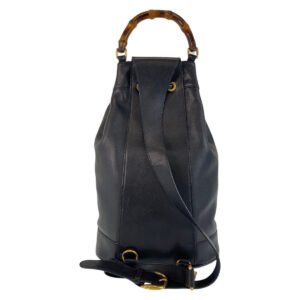 GUCCI Shoulder Bag 003 203 0036 leather Black Gold Metal Shoulder Bag Sling bag Unisex Bamboo Women Used | AlmaBagz