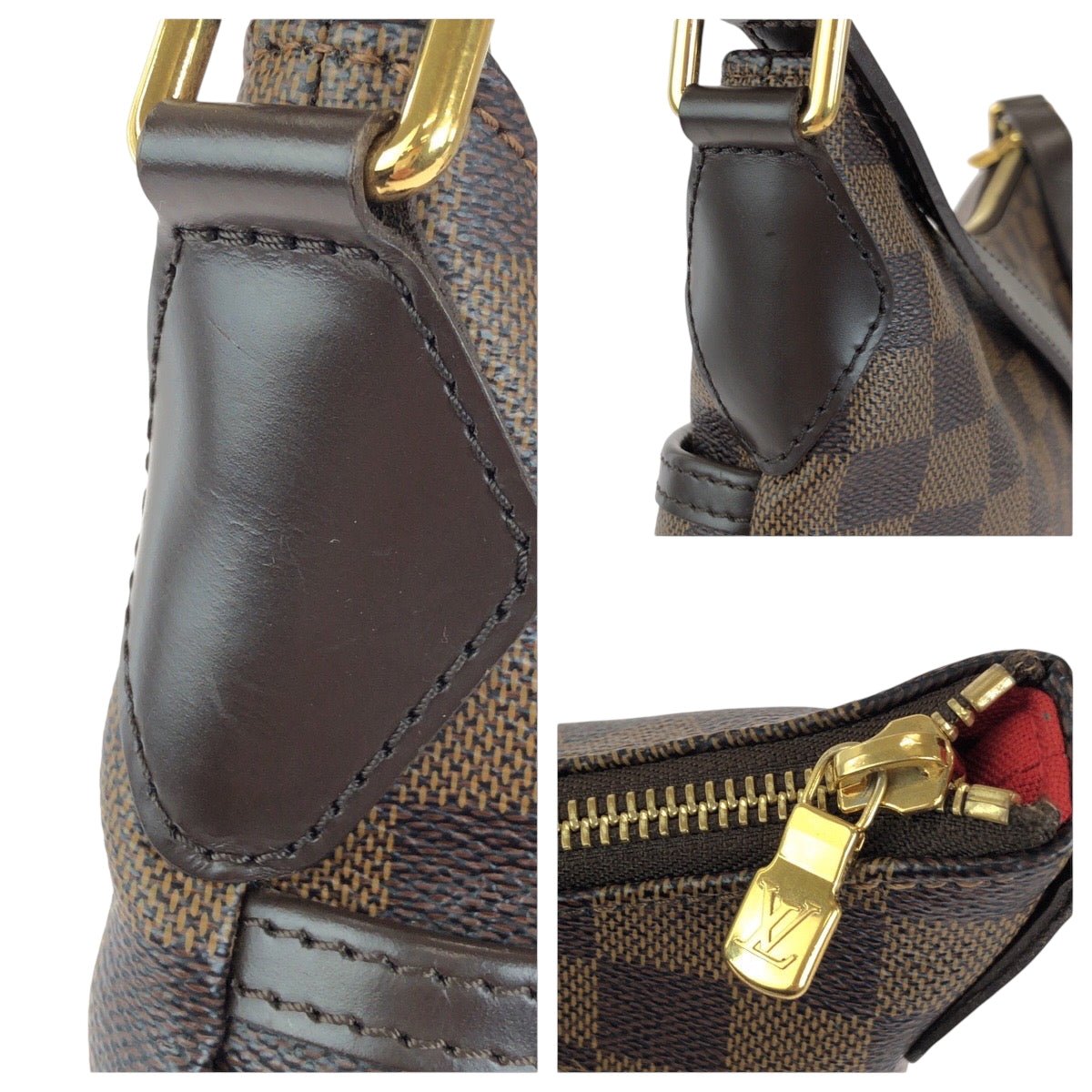 LOUIS VUITTON Shoulder Bag N42251 PVC Brown Gold Metal Shoulder Bag Crossbody Damier Ebene Bloomsbury PM Women Used | AlmaBagz - Image 4