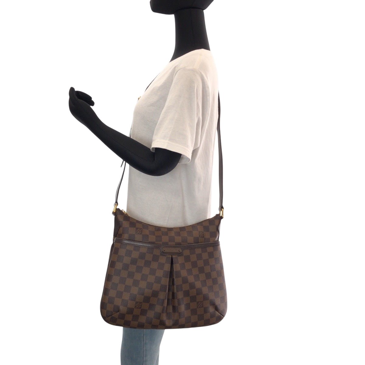 LOUIS VUITTON Shoulder Bag N42251 PVC Brown Gold Metal Shoulder Bag Crossbody Damier Ebene Bloomsbury PM Women Used | AlmaBagz - Image 6