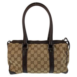 GUCCI Handbag 30458 GG canvas, leather Beige brown Handbag Boston Duffel bag Women Used | AlmaBagz