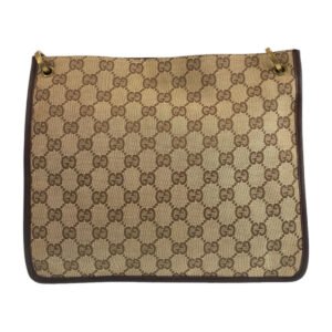 GUCCI Shoulder Bag 91762 GG canvas, leather Brown beige Crossbody Shoulder Bag Messenger Bag Women Used | AlmaBagz