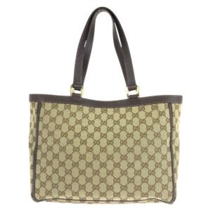 GUCCI Tote Bag 146247 GG canvas, leather Brown beige Tote Bag Shoulder Bag Abbey Women Used | AlmaBagz