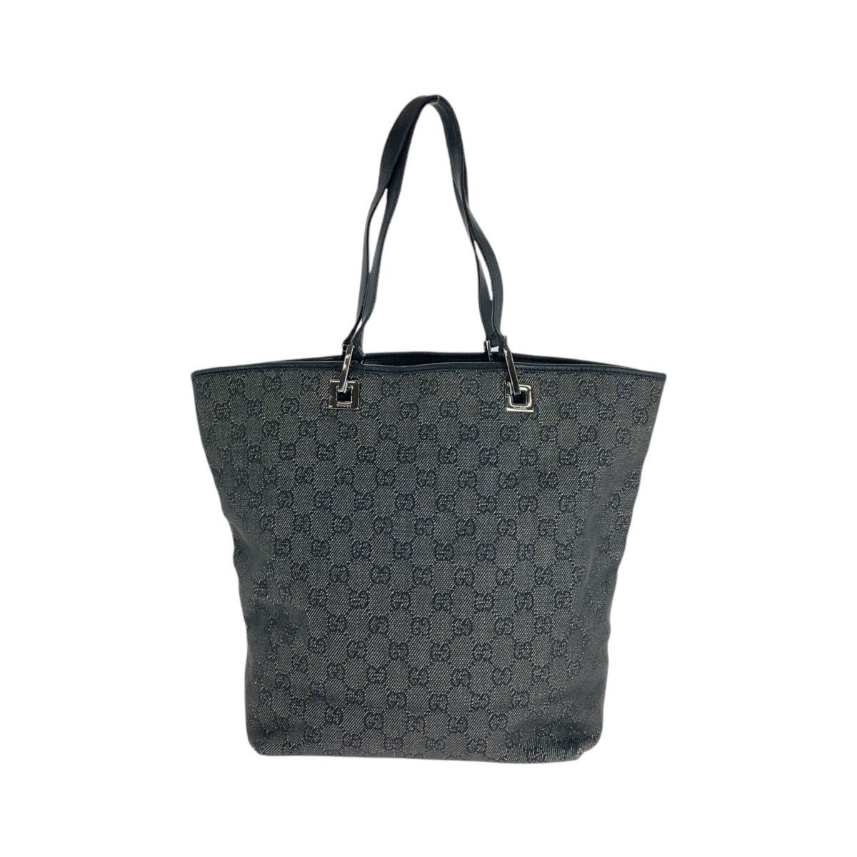GUCCI Tote Bag 31243 GG canvas, leather BlackSilverMetal Tote Bag Shoulder Bag Women Used | AlmaBagz