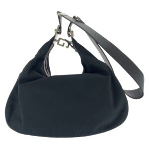 GUCCI Shoulder Bag 001 3315 Canvas, Leather BlackSilverMetal Shoulder Bag handbag Women Used | AlmaBagz