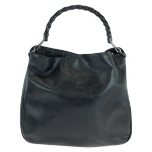 GUCCI Shoulder Bag 001 1577 leather BlackSilverMetal Shoulder Bag 2way Bamboo Women Used | AlmaBagz