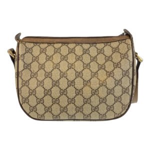 GUCCI Shoulder Bag 89 02 032 GG Supreme canvas, leather Beige Brown Gold Metal Crossbody Shoulder Bag Pochette Sherry Line Old Gucci Women Used | AlmaBagz
