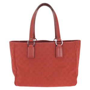 GUCCI Tote Bag 113017 GG canvas, leather Red Silver Metal Tote Bag Shoulder Bag Women Used | AlmaBagz