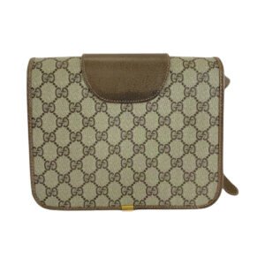 GUCCI Shoulder Bag GG canvas, leather Brown Gold Metal Crossbody Shoulder Bag Old Gucci Women Used | AlmaBagz