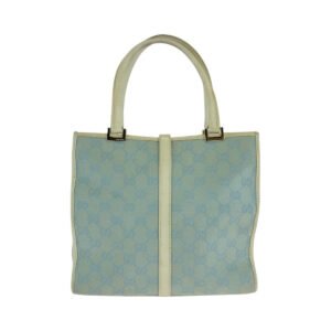 GUCCI Tote Bag GG canvas, leather Light Blue Gold Metal Tote Bag handbag Jackie line Women Used | AlmaBagz