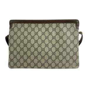 GUCCI Shoulder Bag 001 16 4035 GG Supreme canvas, leather Brown Gold Metal Crossbody Shoulder Bag Sherry line Old Gucci Women Used | AlmaBagz