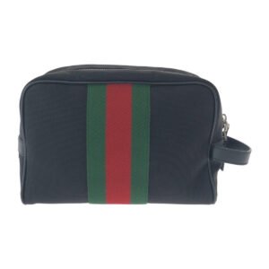 GUCCI business bag 630916 Canvas, Leather Black SilverMetal business bag pouch Sherry line mens Used | AlmaBagz