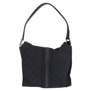 GUCCI Shoulder Bag 001 3734 GG canvas, leather Black black Shoulder Bag Jackie Women Used | AlmaBagz