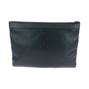 LOUIS VUITTON Clutch bag M62903 leather Black black Clutch bag business bag Monogram shadow Pochette Discovery mens Used | AlmaBagz