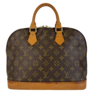 LOUIS VUITTON Handbag M51130 PVC Brown Gold Metal Monogram Alma | AlmaBagz