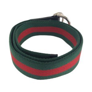 GUCCI belt 451136 canvas Green Red SilverMetal Sherry line 34 | AlmaBagz