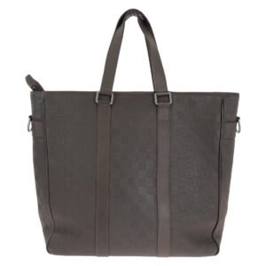 LOUIS VUITTON Business bag N41229 leather Meteor Brown Gunmetal Business Bag Tote Bag Shoulder Bag 2way Damier Anfini Neo Tadao mens Used | AlmaBagz