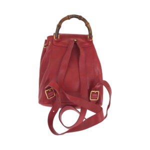 GUCCI Backpack 003 2058 0080 leather Red brown Backpack Backpack Bamboo Women Used | AlmaBagz