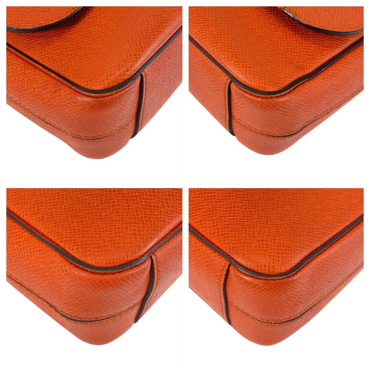 LOUIS VUITTON Shoulder Bag M30618 leather Orange SilverMetal Crossbody Shoulder Bag Taiga Roman PM mens Used | AlmaBagz - Image 3