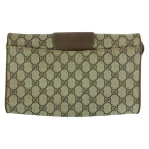 GUCCI Shoulder Bag 94 02 050 GG Supreme canvas, leather Brown Gold Metal Shoulder Bag pochette Old Gucci Women Used | AlmaBagz