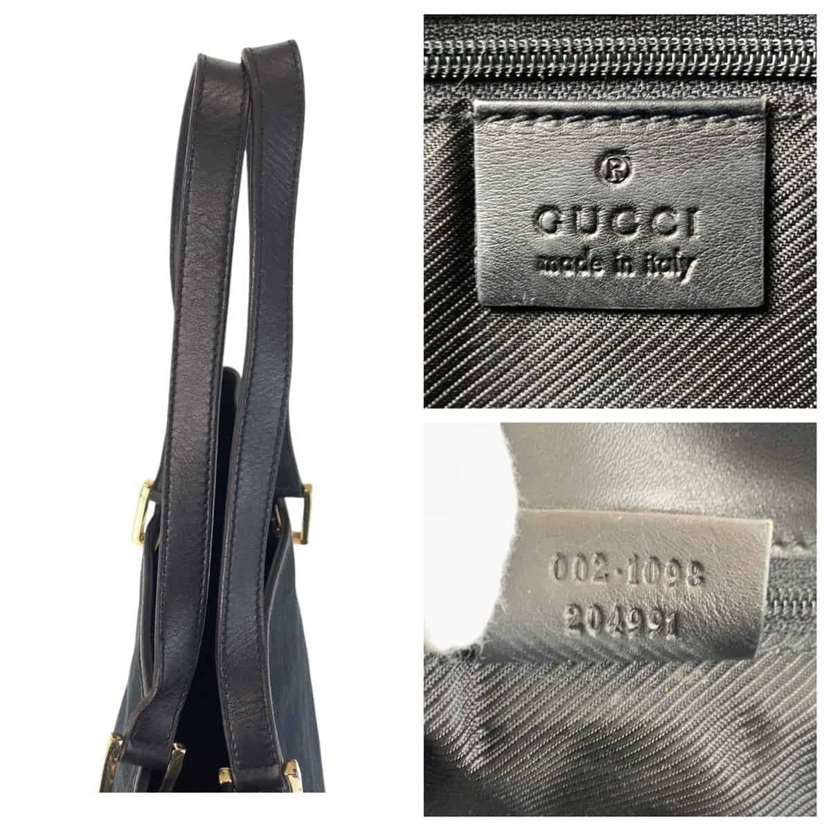 GUCCI Tote Bag 002 1098 GG canvas, leather Black GoldMetal Tote Bag Shoulder Bag Women Used | AlmaBagz - Image 7