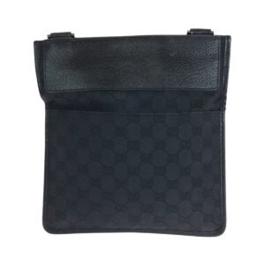 GUCCI Shoulder Bag 27639 GG canvas Black SilverMetal Shoulder Bag pochette mens Used | AlmaBagz