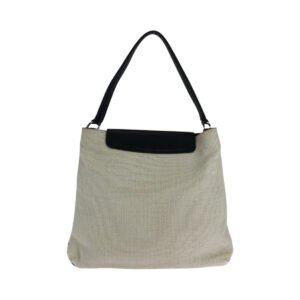 GUCCI Shoulder Bag 001 4014 001013 cotton Ivory Black SilverMetal Hobo One Shoulder Bag Women Used | AlmaBagz