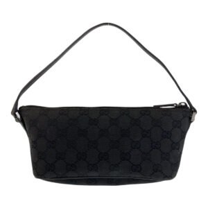 GUCCI Handbag 7198 GG canvas, leather Black black Handbag accessory pouch Women Used | AlmaBagz