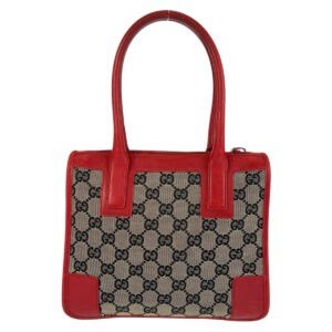 GUCCI Tote Bag 000 0856 GG canvas, leather Red beige Tote Bag Women Used | AlmaBagz