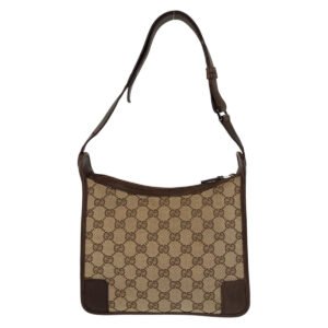 GUCCI Shoulder Bag 001 4206 GG canvas, leather Beige brown Women Used | AlmaBagz