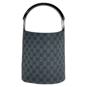 GUCCI Handbag 001 3753 GG canvas, plastic Black black Handbag Women Used | AlmaBagz