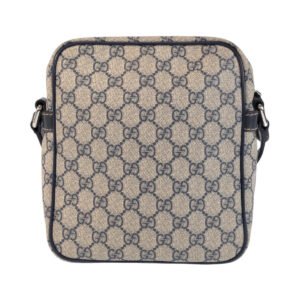 GUCCI Shoulder Bag 233268 GG Supreme canvas, leather Gray Navy SilverMetal Shoulder Bag pochette Women Used | AlmaBagz