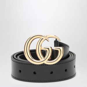 Gucci Black Belt With Double Gg Buckle Men | AlmaBagz