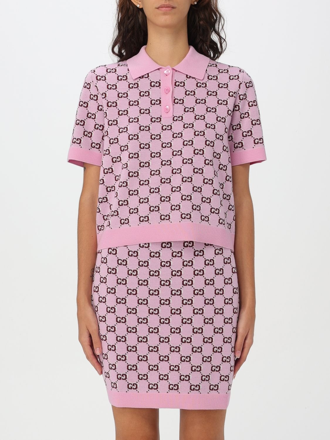 Gucci Polo Shirt Woman Pink Woman | AlmaBagz